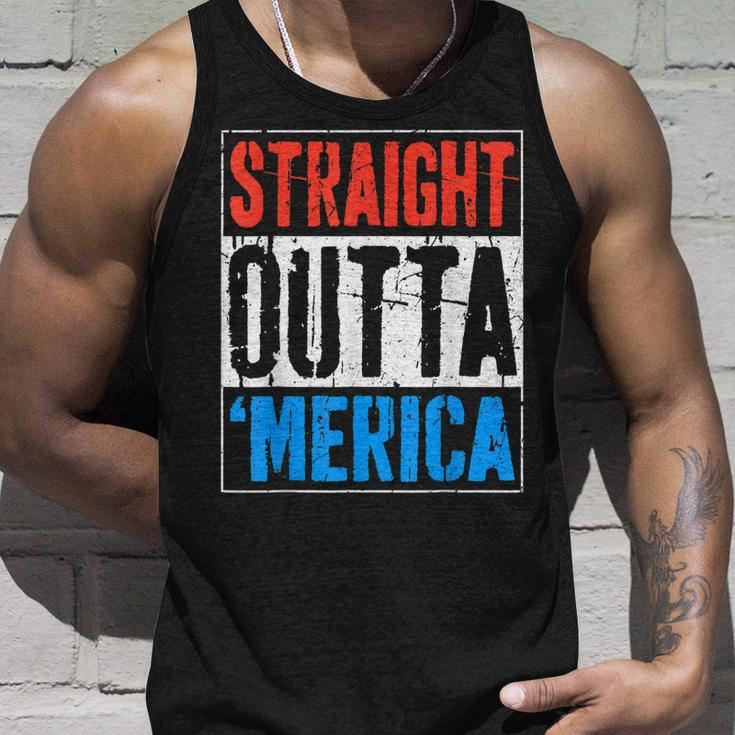 Straight Outta Merica 4Th Of July Unisex Tank Top Gifts for Him