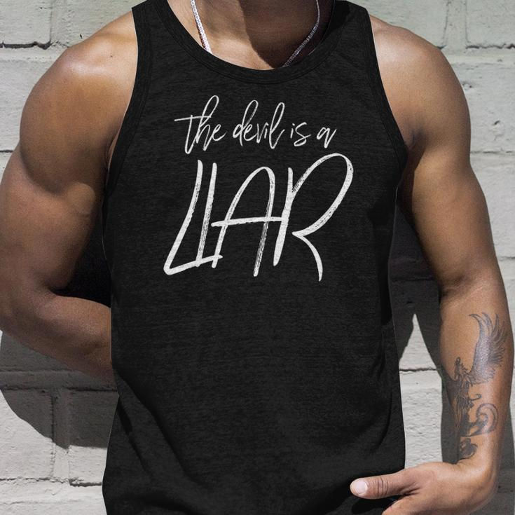 The Devil Is A Liar Christian Faith Inspirational Unisex Tank Top Gifts for Him