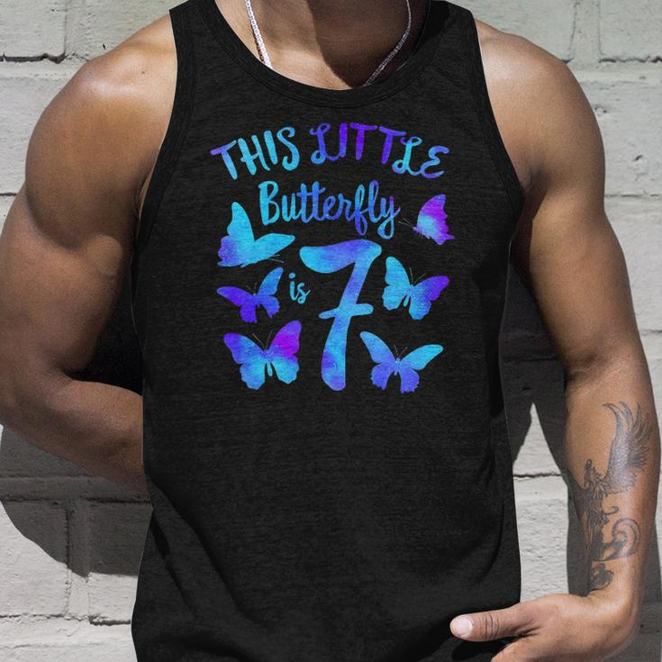This Little Butterfly Is 7 7Th Birthday Party Toddler Girl Unisex Tank Top Gifts for Him