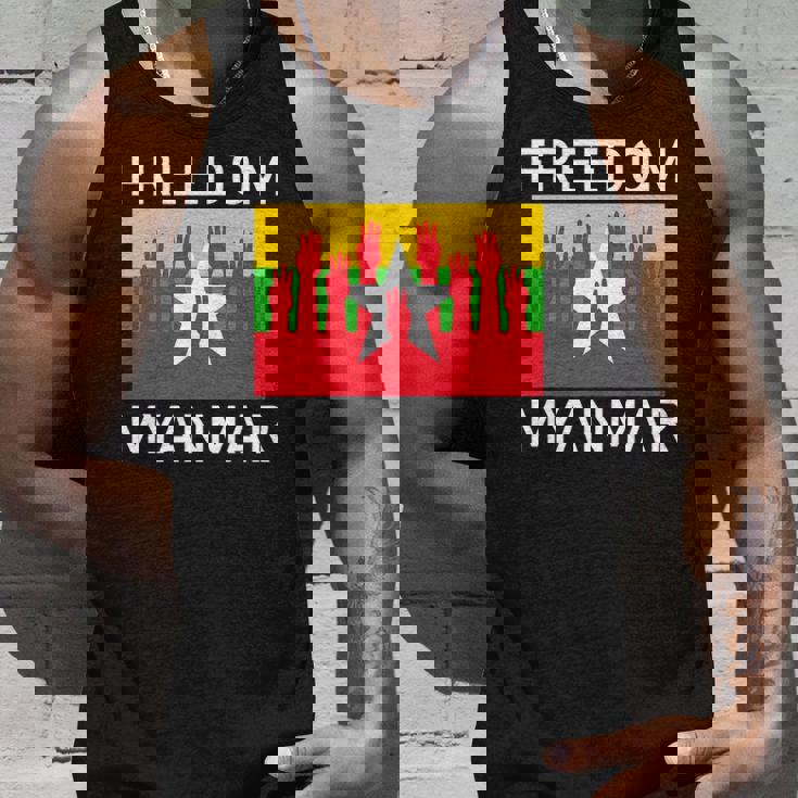 Three Finger Salute Myanmar Freedom Unisex Tank Top Gifts for Him