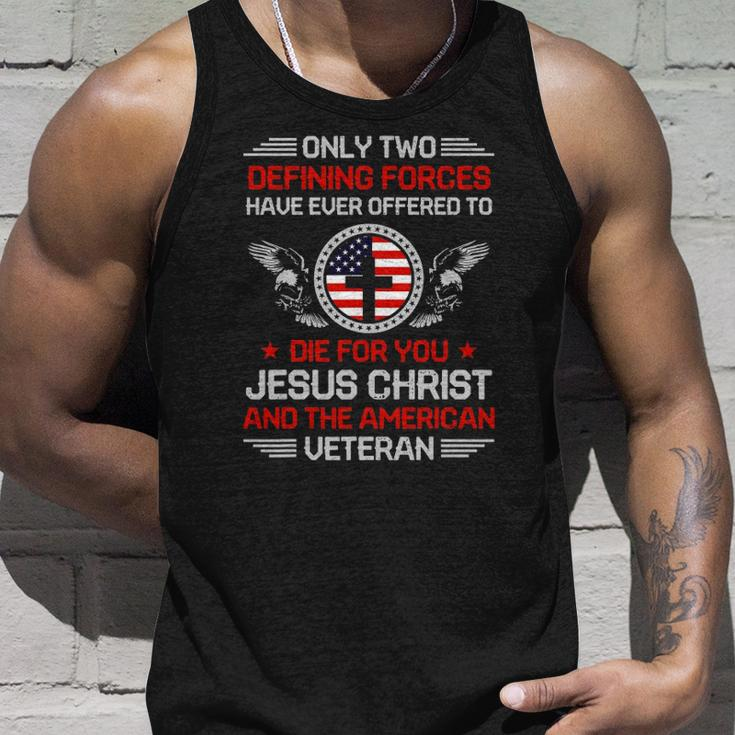 Two Defining Forces Jesus Christ & The American Veteran Unisex Tank Top Gifts for Him