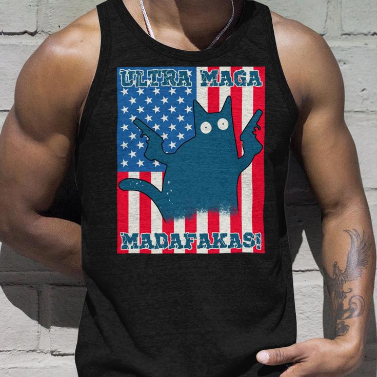 Ultra Maga Madafakas Cat American Flag Unisex Tank Top Gifts for Him