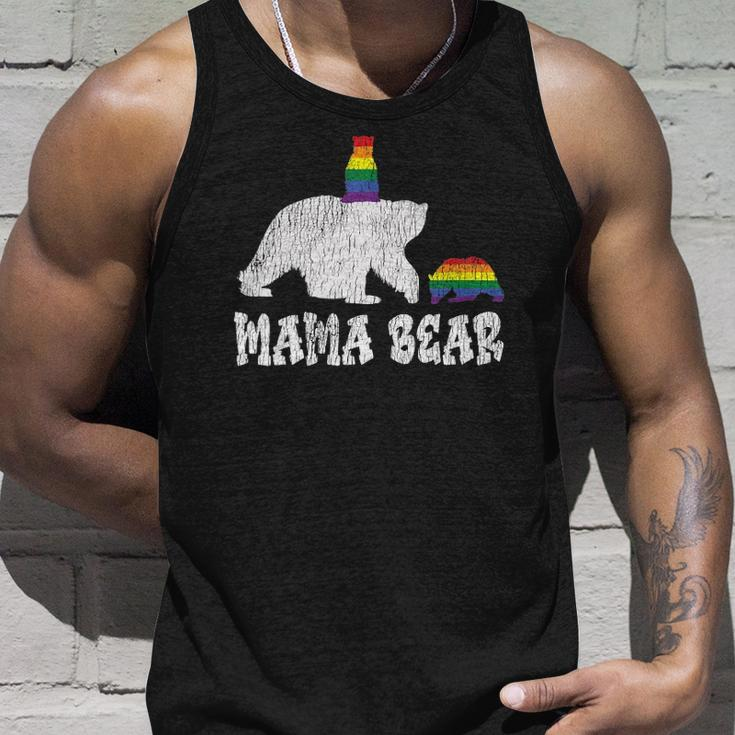 Womens Vintage Mama Bear Pride Mother Teens Mom Lesbian Gay Lgbtq Tank Top Gifts for Him