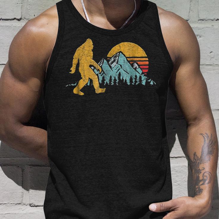 Vintage Retro Bigfoot Believe Silhouette Mountain Sun 234 Shirt Unisex Tank Top Gifts for Him