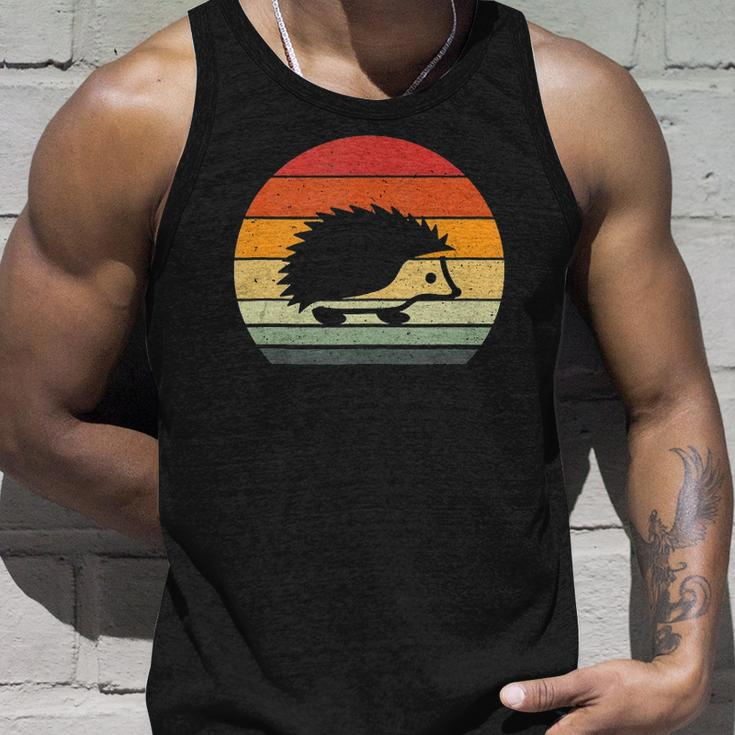 Vintage Retro Sunset Hedgehog Lovers Gift Unisex Tank Top Gifts for Him