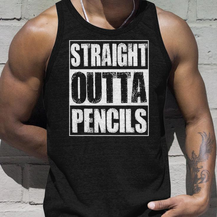 Vintage Straight Outta Pencils Gift Unisex Tank Top Gifts for Him