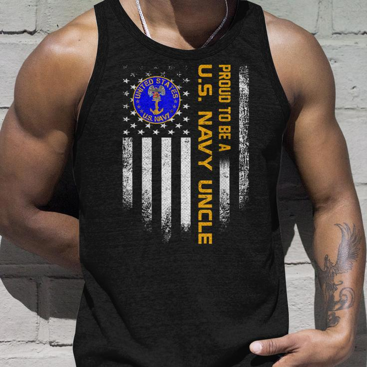 Vintage Usa American Flag Proud To Be Us Navy Uncle Military Unisex Tank Top Gifts for Him