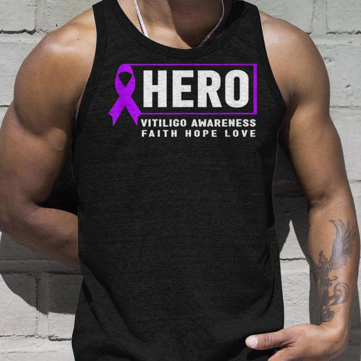 Vitiligo Awareness Hero - Purple Vitiligo Awareness Unisex Tank Top Gifts for Him