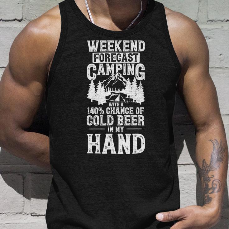 Weekend Forecast Camping With A Chance Active 24 Shirt Unisex Tank Top Gifts for Him