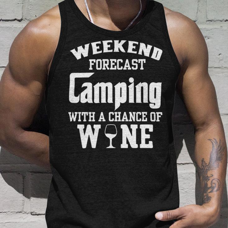 Weekend Forecast Camping With Wine 12 Shirt Unisex Tank Top Gifts for Him