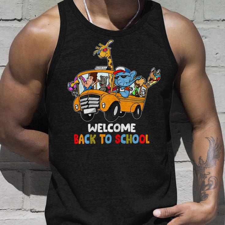 Welcome Back To School Zoo Animal Bus 477 Shirt Unisex Tank Top Gifts for Him