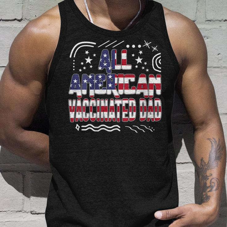 Womens 4Th Of July All American Vaccinated Dad Usa Flag America Ind Unisex Tank Top Gifts for Him