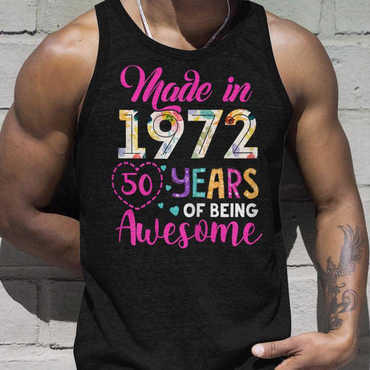 Womens 50 Year Of Being Awesome Made In 1972 Birthday Gifts Vintage Unisex Tank Top Gifts for Him