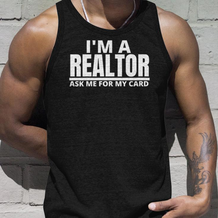 Womens Ask Me For My Card I Am A Realtor Real Estate Unisex Tank Top Gifts for Him