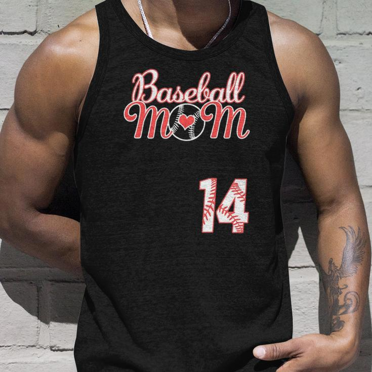 Womens Baseball Mom Mothers Day 14 Baseball Player Jersey Unisex Tank Top Gifts for Him