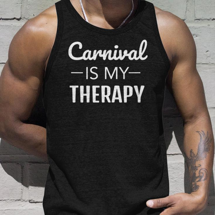 Womens Carnival Is My Therapy Caribbean Soca Unisex Tank Top Gifts for Him