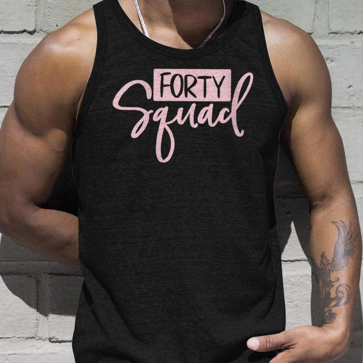 Womens Forty Squad Forty Af Dad Mom 40Th Birthday Matching Outfits Unisex Tank Top Gifts for Him