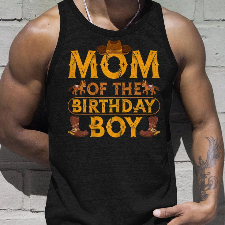 Womens Mom Of The Birthday Boy Cowboy Western Theme Birthday Party Unisex Tank Top Gifts for Him