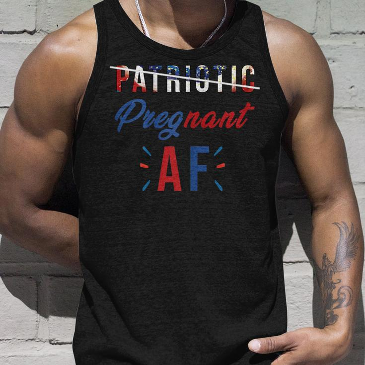 Womens Patriotic Pregnant Af Baby Reveal 4Th Of July Pregnancy Mom Unisex Tank Top Gifts for Him