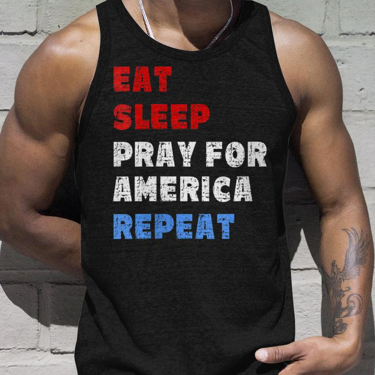 Womens Pray For America Patriotic Christian Saying 4Th Of July Meme Unisex Tank Top Gifts for Him
