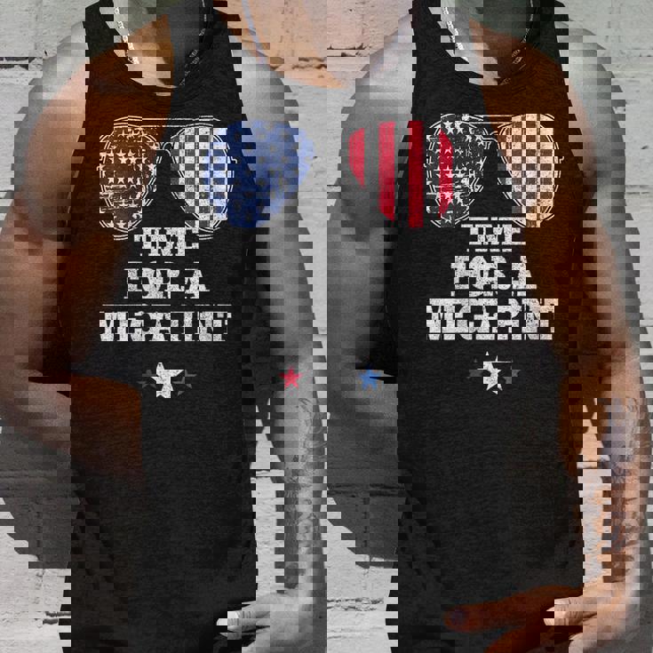 Womens Time For A Mega Pint Funny 4Th Of July Patriotic Sunglasses Unisex Tank Top Gifts for Him