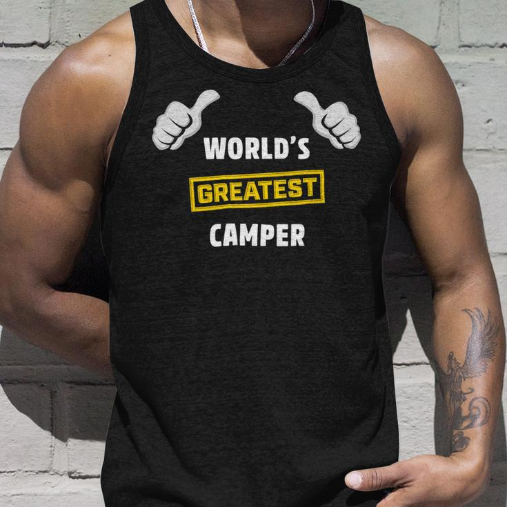 Worlds Greatest Camper Funny Camping Gift CampShirt Unisex Tank Top Gifts for Him