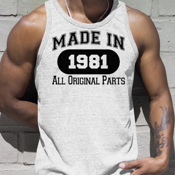 1981 Birthday Made In 1981 All Original Parts Unisex Tank Top Gifts for Him
