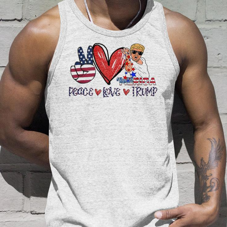 4Th Of July Peace Love Trump Merica Usa Flag Patriotic Tank Top Gifts for Him