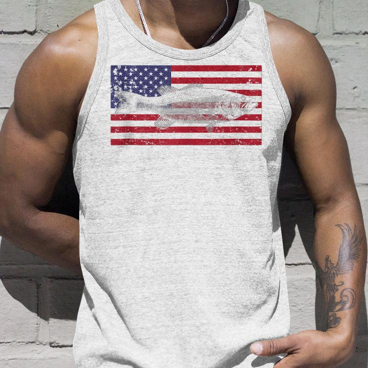 4Th Of July American Flag Bass Fish Usa Distressed Mens Dad Unisex Tank Top Gifts for Him