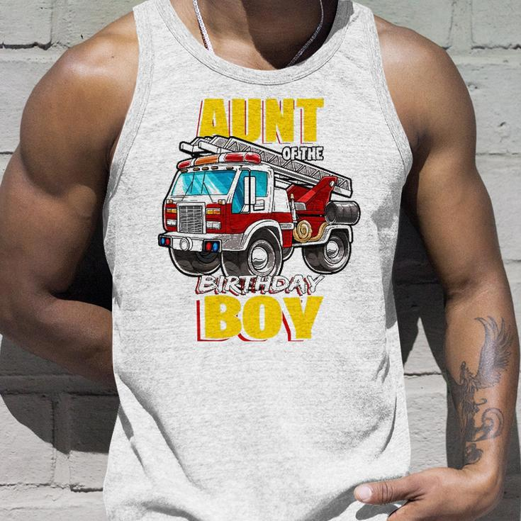 Aunt Of The Birthday Boy Matching Family Fireman Firetruck Unisex Tank Top Gifts for Him