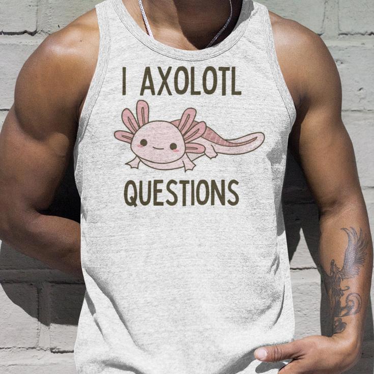 Axolotl I Axolotl Questions Cute Animal Mexican Walking Fish Unisex Tank Top Gifts for Him