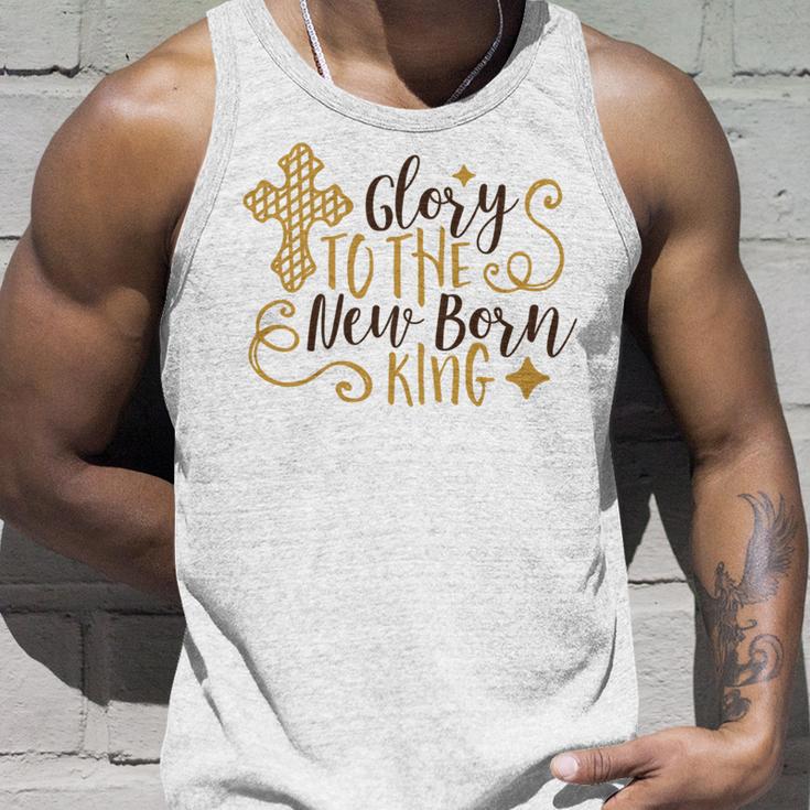 Baby Shower Text Design Glory To The New Born Unisex Tank Top Gifts for Him