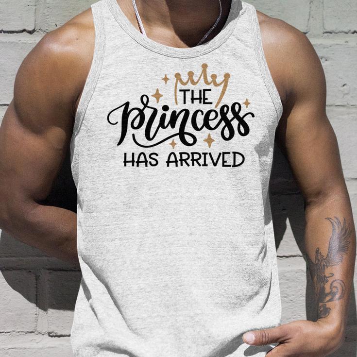 Baby Shower Text Design The Princess Has Arrived Unisex Tank Top Gifts for Him