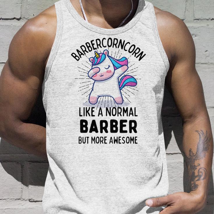 Barbercorn Funny Unicorn Dabbing Gift Like A Normal Barber But More Awesome Unisex Tank Top Gifts for Him