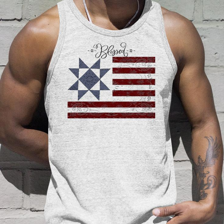 Barn Quilt July 4Th Gifts Vintage Usa Flag S Unisex Tank Top Gifts for Him