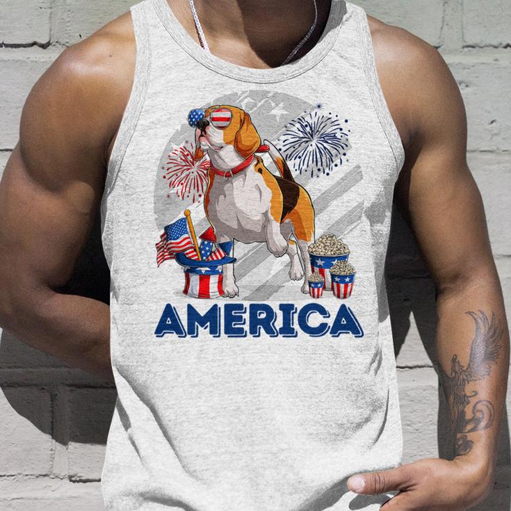 Beagle American Flag Sunglasses 708 Shirt Unisex Tank Top Gifts for Him