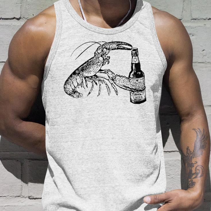 Beer Drinking Lobster Funny Craft Beer Gift Unisex Tank Top Gifts for Him