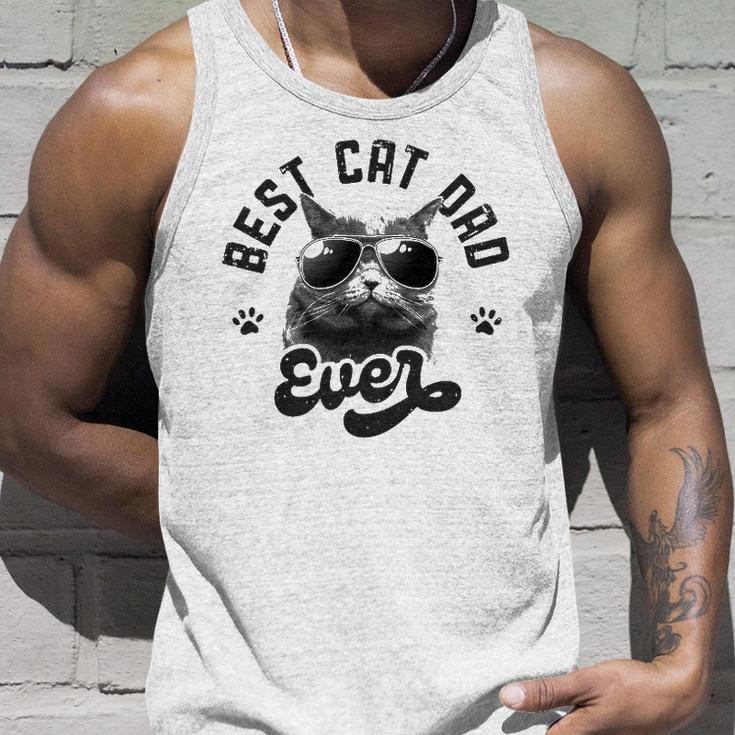 Best Cat Dad Ever Funny Daddy Fathers Day Retro Vintage Men Unisex Tank Top Gifts for Him