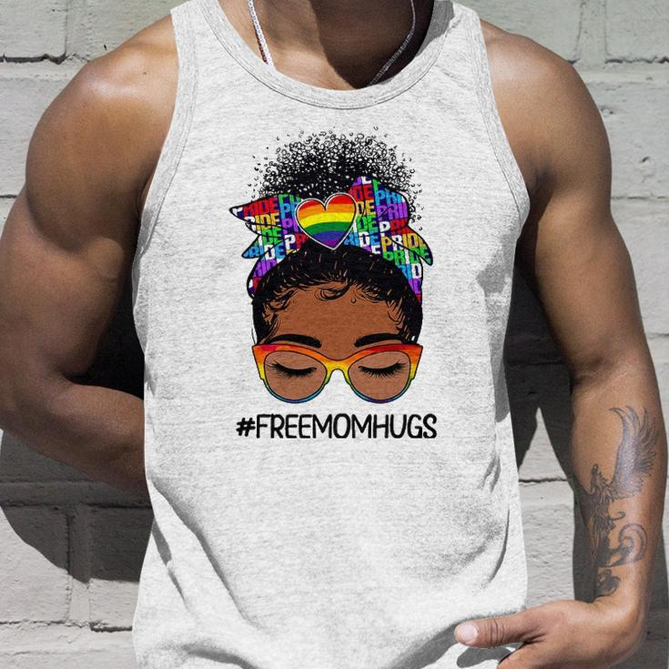 Black Women Free Mom Hugs Messy Bun Lgbtq Lgbt Pride Month Unisex Tank Top Gifts for Him
