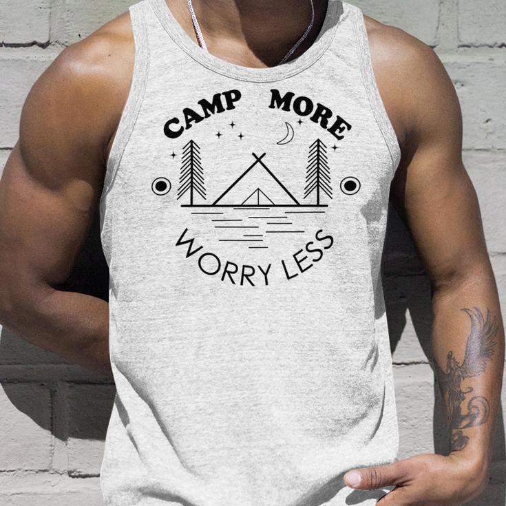 Camp More Worry Less Camping Lovers Unisex Tank Top Gifts for Him