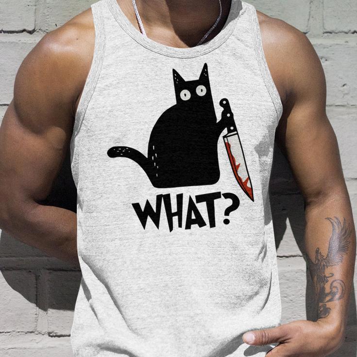 Cat What Murderous Black Cat With Knife Unisex Tank Top Gifts for Him