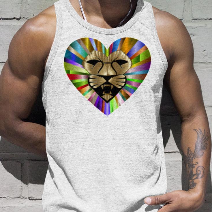 Colored Lion Heart Unisex Tank Top Gifts for Him