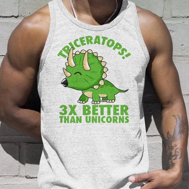 Cool Triceratops 3X Better Than Unicorns Dinosaur Tank Top Gifts for Him