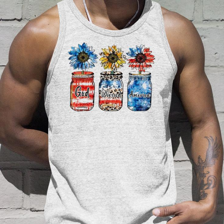 Country Farm Canning Ball Jars Sunflower God Bless America Unisex Tank Top Gifts for Him