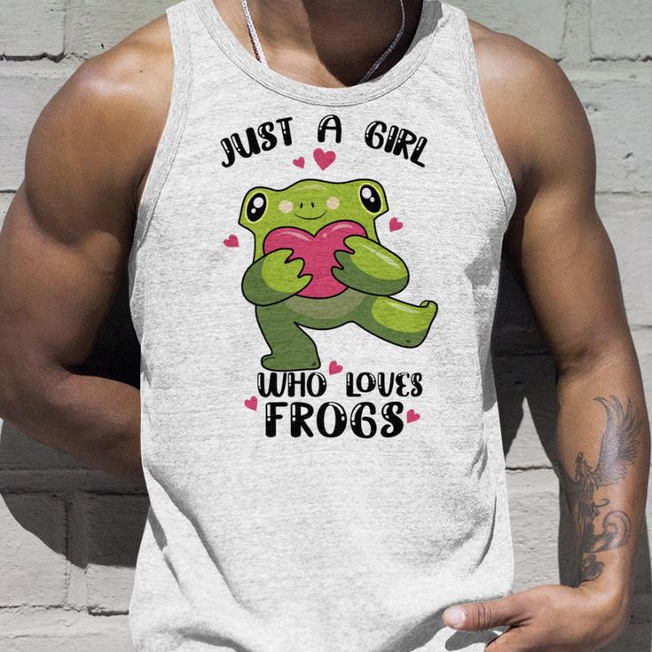 Cute Frog Just A Girl Who Loves Frogs Funny Frog Lover Gift For Girl Frog Lover Unisex Tank Top Gifts for Him