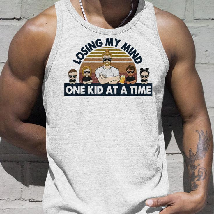 Dad Losing My Mind One Kid At A Time Unisex Tank Top Gifts for Him