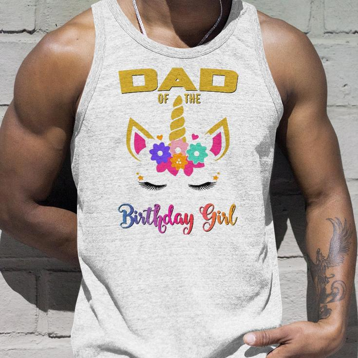 Dad Of The Birthday Girl Unicorn Matching Unisex Tank Top Gifts for Him