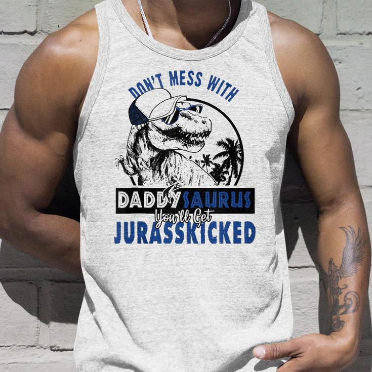 Daddysaurus Dad Husband Fathers Day Gift Matching Dinosaur Unisex Tank Top Gifts for Him