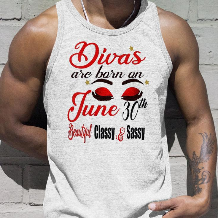Womens Divas Are Born On June 30Th Cancer Girl Astrology June Queen V Neck Tank Top Gifts for Him