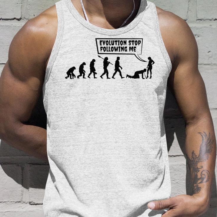 Evolution Stop Following Me Unisex Tank Top Gifts for Him